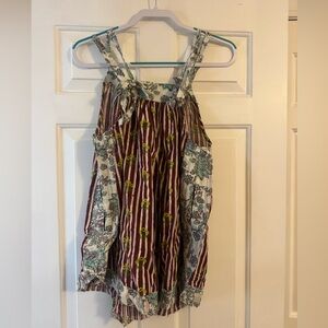 Floral Striped Sleeveless Top